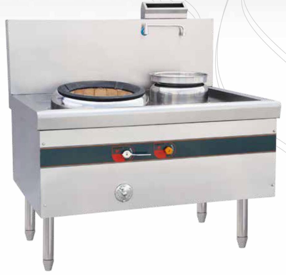 鼓风式单炒单尾燃气炉