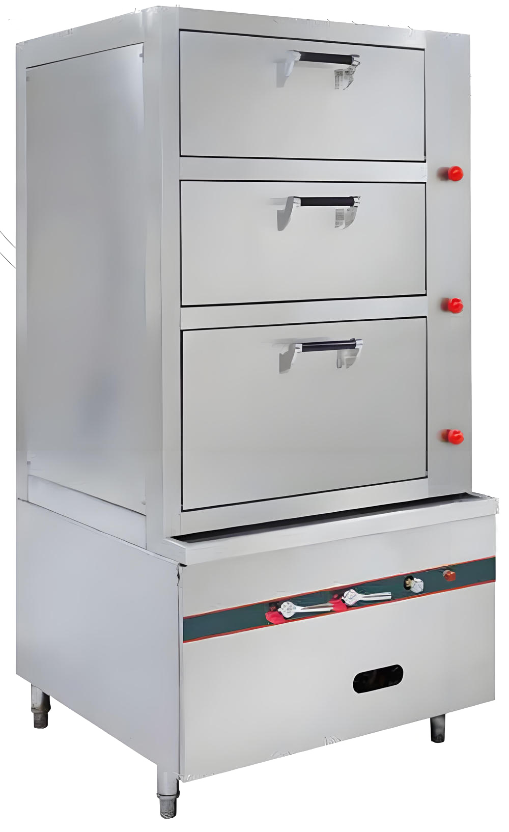 环保型三门海鲜蒸柜